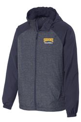 Image of Sport-Tek Heather Colorblock Raglan Hooded Wind Jacket