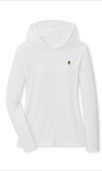 Image of Peter Millar Women's White Lightweight Hooded Long-Sleeve Sun Shirt