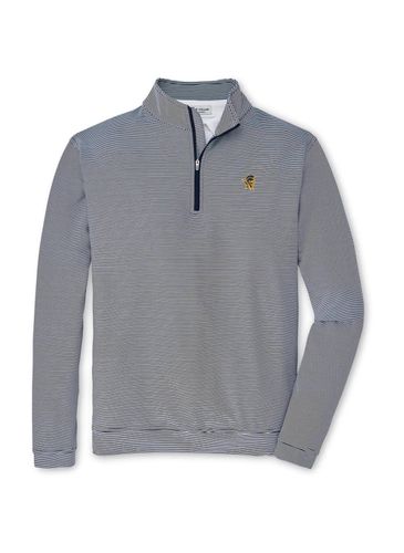 Peter Millar Men's Perth Mini-Stripe Stretch Loop Terry Quarter-Zip image thumbnail