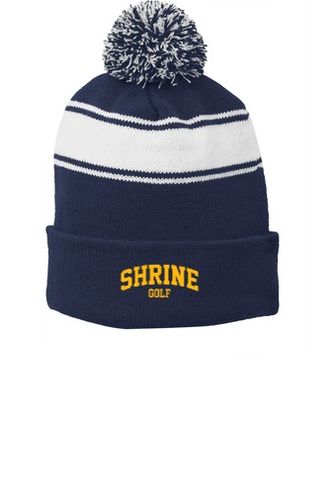Sport-Tek Stripe Pom Pom Beanie image thumbnail