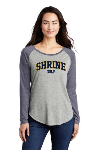 Sport-Tek Ladies PosiCharge Long Sleeve Tri-Blend Wicking Scoop Neck Raglan Tee image thumbnail