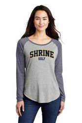 Image of Sport-Tek Ladies PosiCharge Long Sleeve Tri-Blend Wicking Scoop Neck Raglan Tee