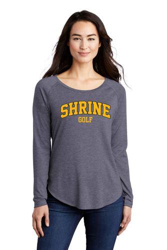 Sport-Tek Ladies PosiCharge Long Sleeve Tri-Blend Wicking Scoop Neck Raglan Tee image thumbnail