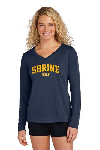 Sport-Tek Ladies Long Sleeve PosiCharge Competitor V-Neck Tee image thumbnail
