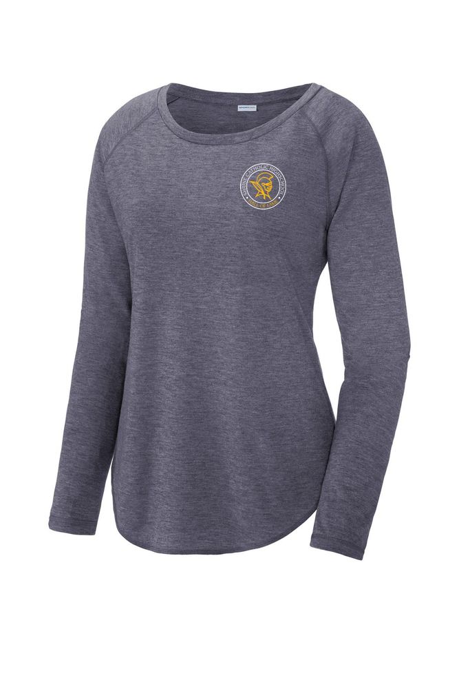 Sport-Tek Ladies PosiCharge Long Sleeve Tri-Blend Wicking Scoop Neck Raglan Tee primary image