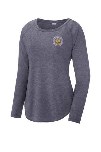 Sport-Tek Ladies PosiCharge Long Sleeve Tri-Blend Wicking Scoop Neck Raglan Tee image thumbnail
