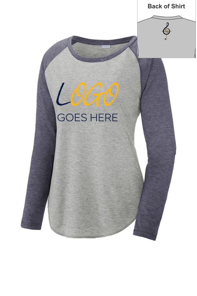 Sport-Tek Ladies PosiCharge Long Sleeve Tri-Blend Wicking Scoop Neck Raglan Tee primary image