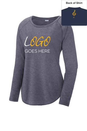 Sport-Tek Ladies PosiCharge Long Sleeve Tri-Blend Wicking Scoop Neck Raglan Tee image thumbnail