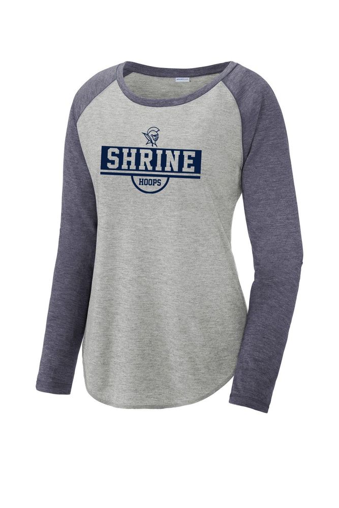 Sport-Tek Ladies PosiCharge Long Sleeve Tri-Blend Wicking Scoop Neck Raglan Tee primary image