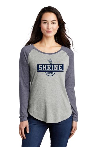 Sport-Tek Ladies PosiCharge Long Sleeve Tri-Blend Wicking Scoop Neck Raglan Tee image thumbnail