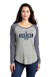 Image of Sport-Tek Ladies PosiCharge Long Sleeve Tri-Blend Wicking Scoop Neck Raglan Tee