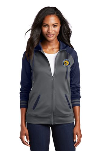 Sport-Tek Ladies Sport-Wick Varsity Fleece Full-Zip Hooded Jacket image thumbnail