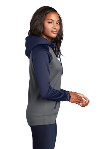 Sport-Tek Ladies Sport-Wick Varsity Fleece Full-Zip Hooded Jacket image thumbnail