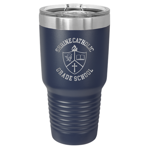 Polar Camel 30 oz. Navy Blue Vacuum Insulated Ringneck Tumbler with Clear Lid image thumbnail