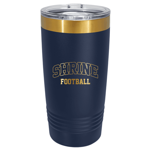 Polar Camel 20 oz. Navy Blue/Bright Gold ION-Plated Ringneck Tumbler with Slider Lid image thumbnail