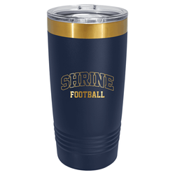 Image of Polar Camel 20 oz. Navy Blue/Bright Gold ION-Plated Ringneck Tumbler with Slider Lid