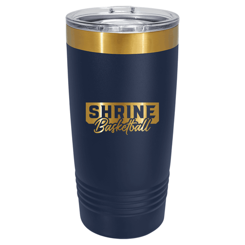Polar Camel 20 oz. Navy Blue/Bright Gold ION-Plated Ringneck Tumbler with Slider Lid image thumbnail