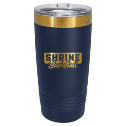 Image of Polar Camel 20 oz. Navy Blue/Bright Gold ION-Plated Ringneck Tumbler with Slider Lid