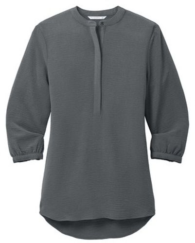 Port Authority® Ladies 3/4-Sleeve Textured Crepe Tunic image thumbnail