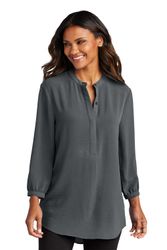 Image of Port Authority® Ladies 3/4-Sleeve Textured Crepe Tunic