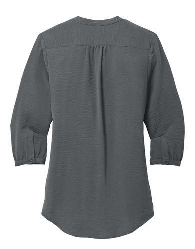 Port Authority® Ladies 3/4-Sleeve Textured Crepe Tunic image thumbnail