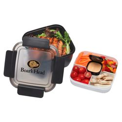 Image of Locking Food Container with Compartments - Full Color