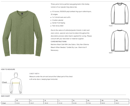 District Perfect Tri Long Sleeve Henley Shirt image thumbnail