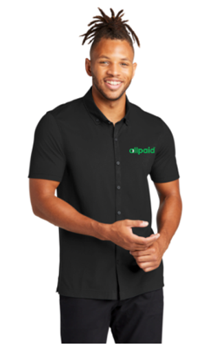 Mercer+Mettle® Stretch Pique Full-Button Polo image thumbnail