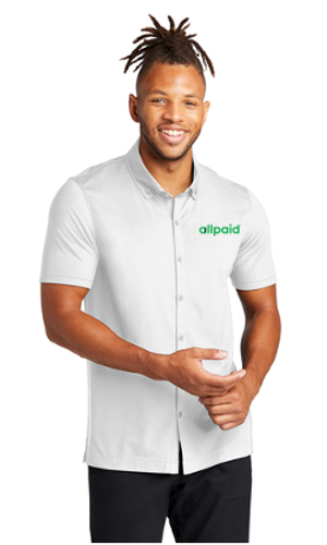 Mercer+Mettle® Stretch Pique Full-Button Polo image thumbnail