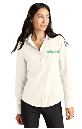 Mercer+Mettle® Women's Stretch Crepe Long Sleeve Camp Blouse image thumbnail