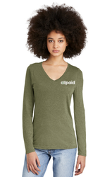 Image of District® Women’s Perfect Tri® Long Sleeve V-Neck Tee