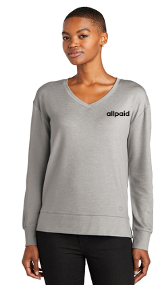 OGIO® Women's Luuma Flex Long Sleeve V-Neck primary image