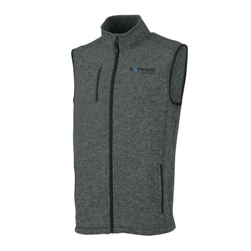 Heathered Fleece Vest - Men's Charcoal (E*TRADE logo)  image thumbnail