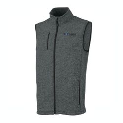 Image of Heathered Fleece Vest - Men's Charcoal (E*TRADE logo) 