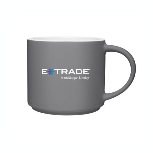 Stoneware Mug - Gray/White (E*TRADE logo) image thumbnail