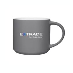 Image of Stoneware Mug - Gray/White (E*TRADE logo)