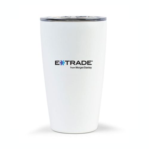 MiiR Vacuum Insulated Tumbler 12 Oz. - White (E*TRADE logo) image thumbnail