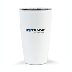 Image of MiiR Vacuum Insulated Tumbler 12 Oz. - White (E*TRADE logo)