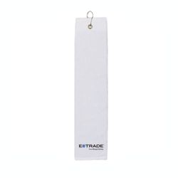 Image of Folded Golf Towel - White (E*TRADE logo)