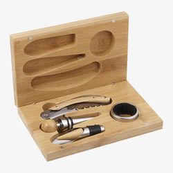 Image of 4-Piece Bamboo Wine Gift Set