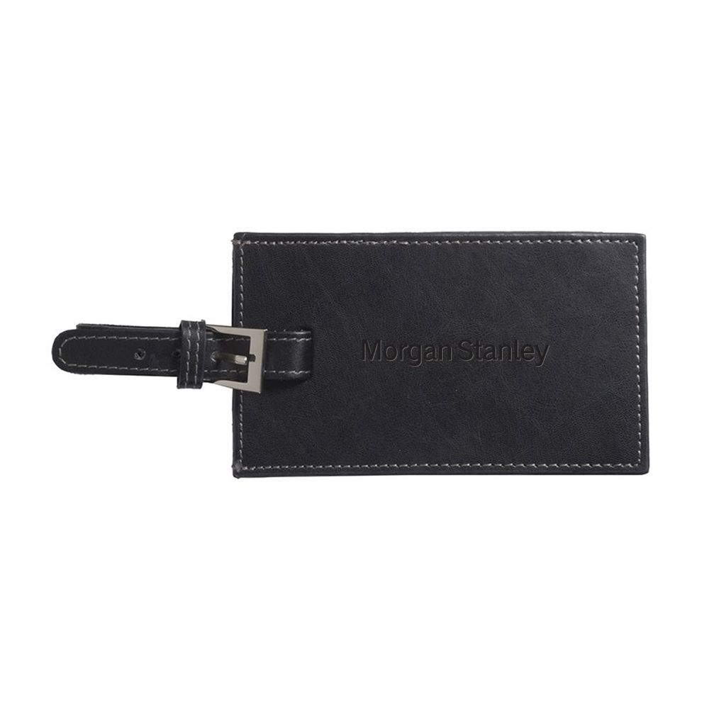 Leather Luggage Tag - Black primary image