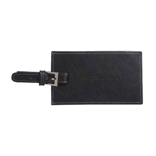 Leather Luggage Tag - Black image thumbnail
