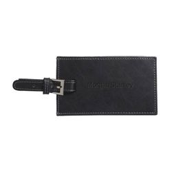 Image of Leather Luggage Tag - Black