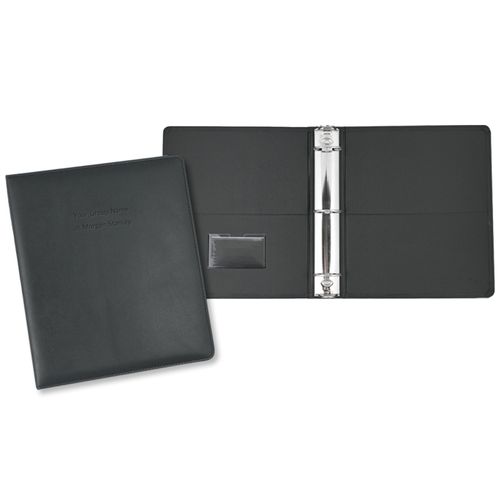 Leather Ring Binder - Black (Customized) image thumbnail