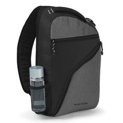 Image of Computer Sling Bag - Black-Heather Gray 