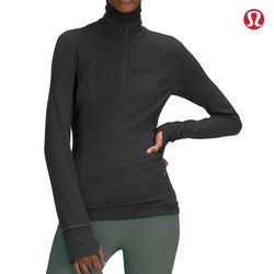 Image of Lululemon Rulu Run Half Zip - Women's Black