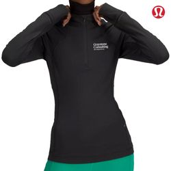 Image of Lululemon Rulu Run Half Zip – Black (Graystone Consulting Logo)