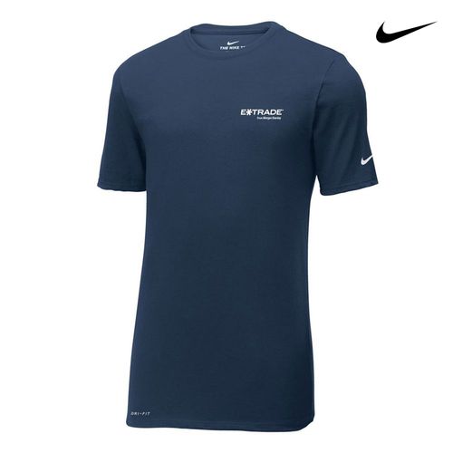 Nike Dri-FIT Cotton/Poly Tee - Navy (E*TRADE logo) image thumbnail
