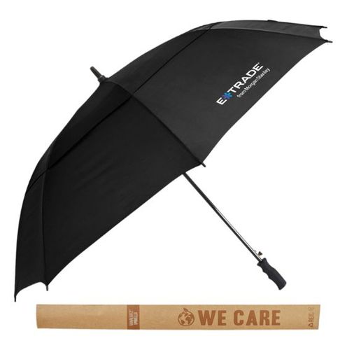 60" Auto Open Umbrella - Black (E*TRADE logo) image thumbnail