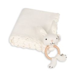 Image of Scallop Edge Baby Blanket + Rattle